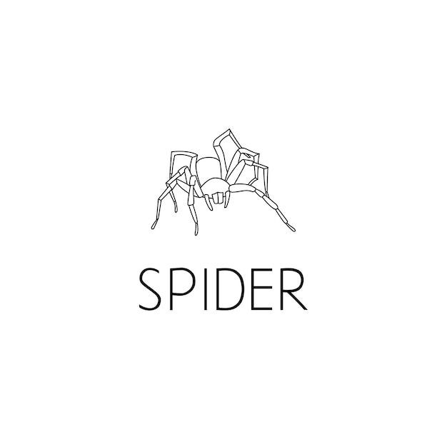 Concetto di design grafico del logo del ragno. Elemento ragno modificabile, può essere utilizzato come logo, icona, modello nel web e stampa