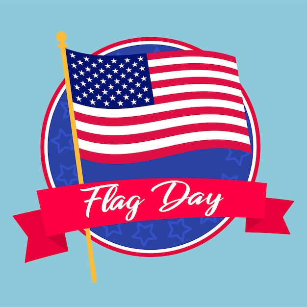 Concetto di design Happy Flag Day Festa nazionale americana con bandiera statunitense