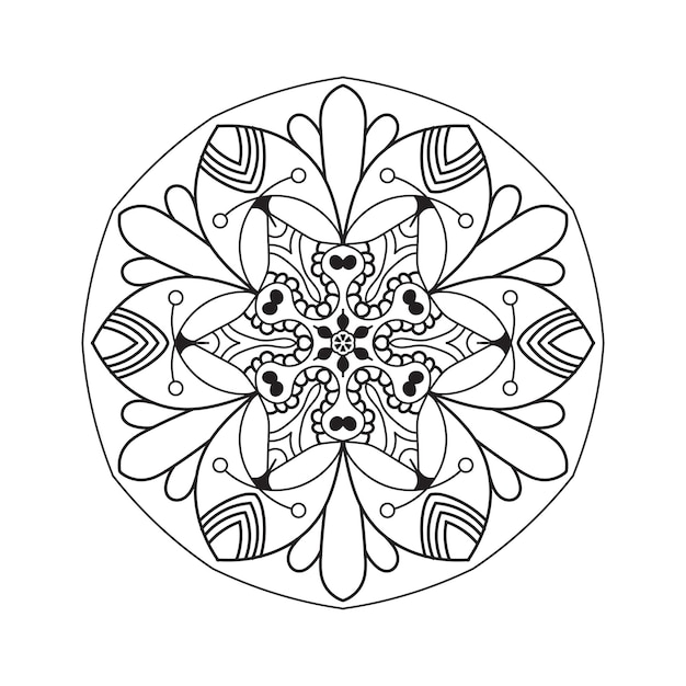 Concetto di design mandala in bianco e nero