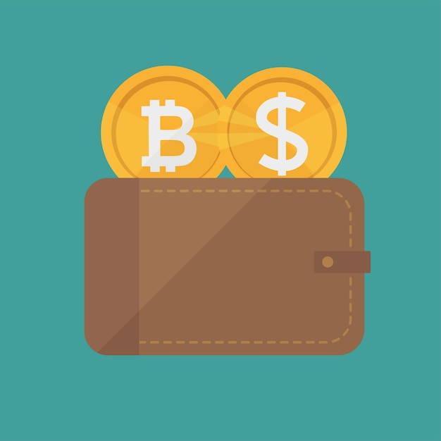 Concetto di design moderno e piatto di tecnologia di criptovaluta, scambio di bitcoin, mining bitcoin, mobile banking