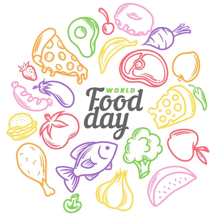 Vettore concetto di design piatto giornata mondiale dell'alimentazione