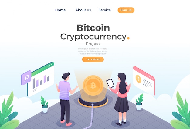 Concetto di design piatto moderno unico di criptovaluta bitcoin per sito Web e sito Web mobile