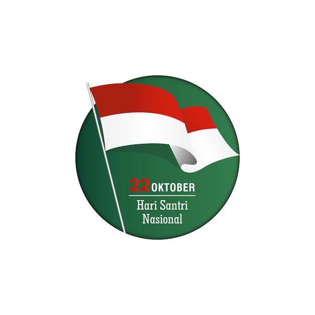 Concetto di design realistico hari santri nasional