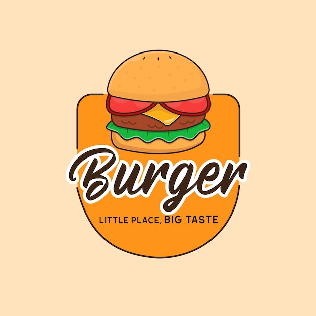 Concetto di distintivo di logo del negozio di hamburger