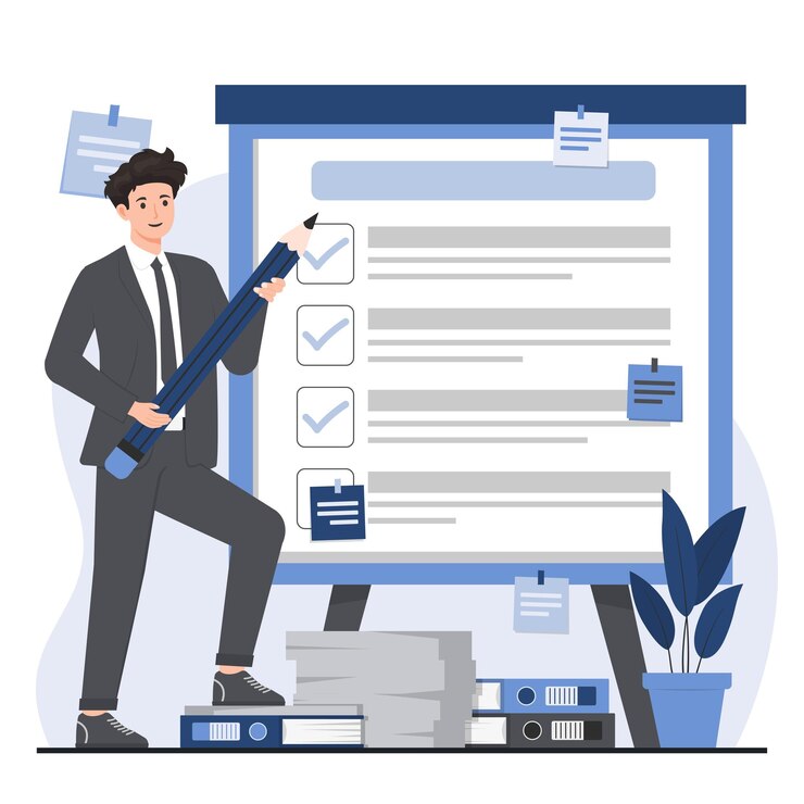 Vettore concetto di gestione del tempo per pianificare le attività della lista e la lista di controllo del lavoro programma di lavoro per l'efficienza
