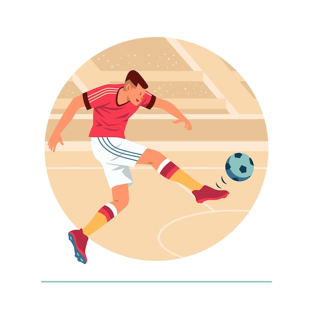 Concetto di giocatore di calcio