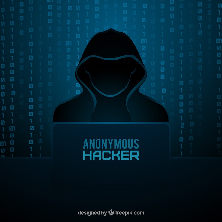 Vettore concetto di hacker anonimo con design piatto