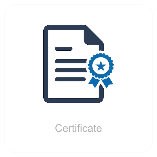 Concetto di icona del certificato e del documento