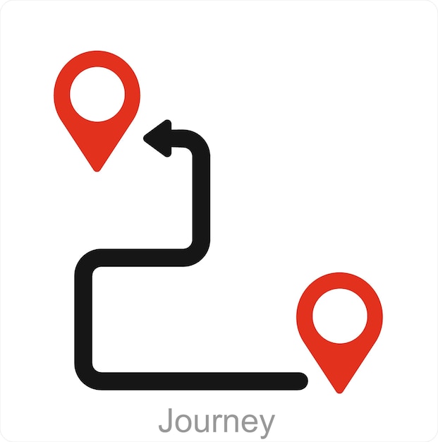Concetto di icona di viaggio e mappa