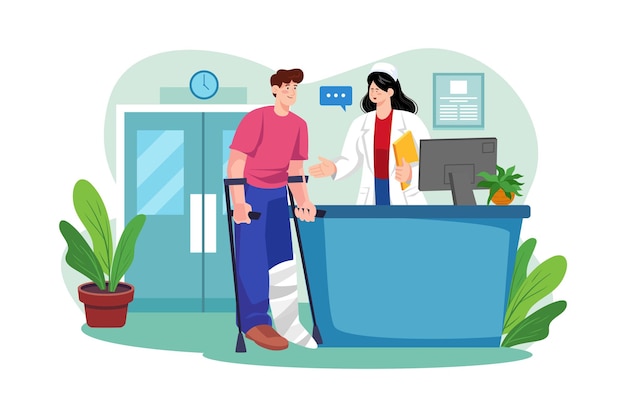 Concetto di illustrazione della reception dell'ospedale Un'illustrazione piatta isolata su sfondo bianco