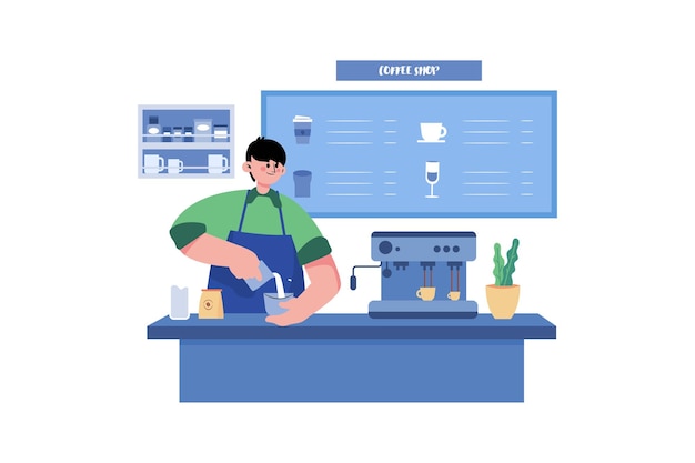 Concetto di illustrazione di Barista