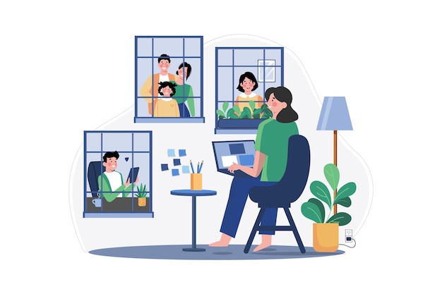 Concetto di illustrazione di isolamento sociale