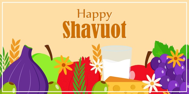 Concetto di illustrazione vettoriale di saluto felice Shavuot
