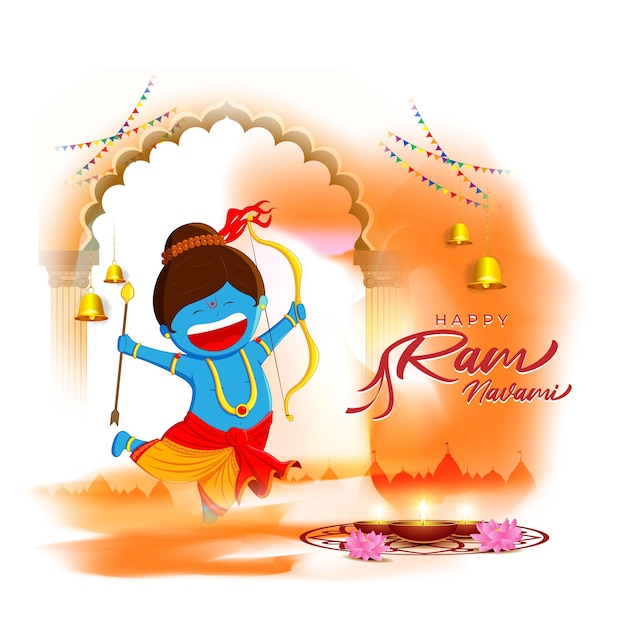 Concetto di illustrazione vettoriale di Shree Ram Navami