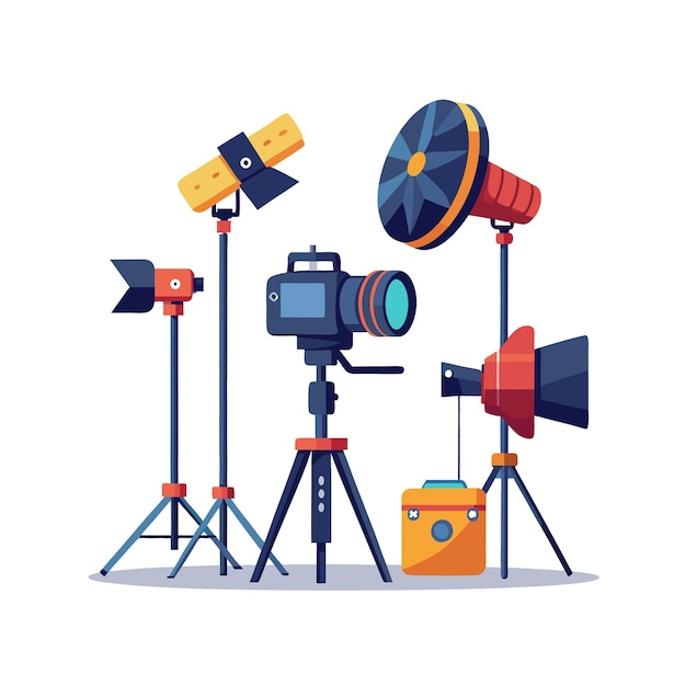 Concetto di illustrazione vettoriale realistica della fotocamera digitale