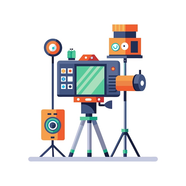 Concetto di illustrazione vettoriale realistica della fotocamera digitale