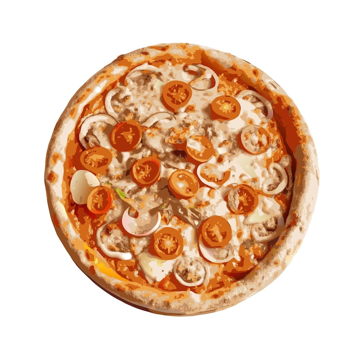 Vettore concetto di illustrazione vettoriale realistica della pizza