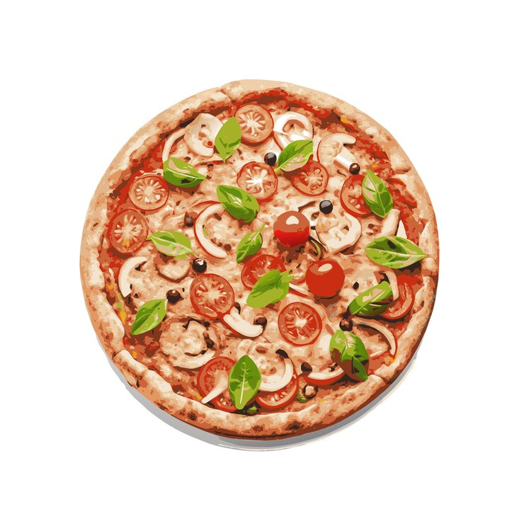 Vettore concetto di illustrazione vettoriale realistica della pizza