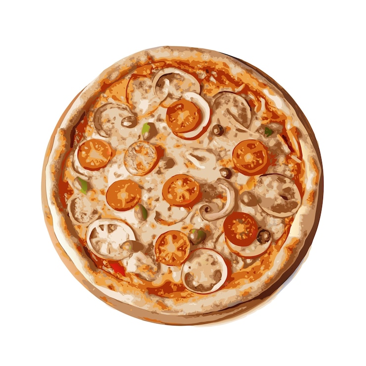 Vettore concetto di illustrazione vettoriale realistica della pizza