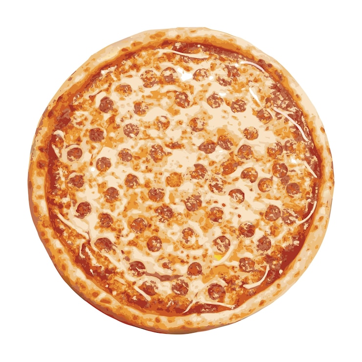 Vettore concetto di illustrazione vettoriale realistica della pizza