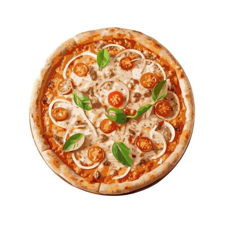 Vettore concetto di illustrazione vettoriale realistica della pizza