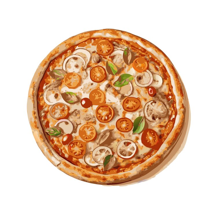 Vettore concetto di illustrazione vettoriale realistica della pizza