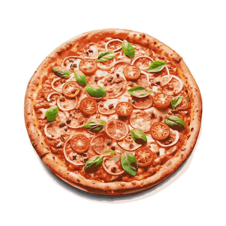 Vettore concetto di illustrazione vettoriale realistica della pizza