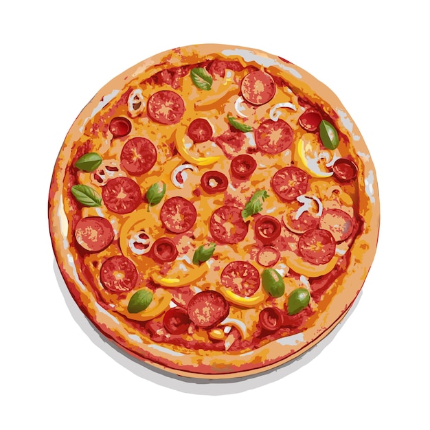 Concetto di illustrazione vettoriale realistica della pizza