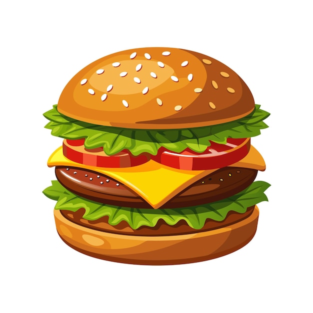 Concetto di illustrazione vettoriale realistica di Burger