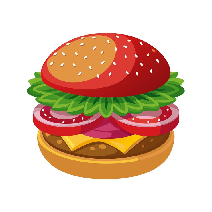 Vettore concetto di illustrazione vettoriale realistica di burger