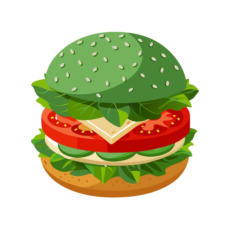 Vettore concetto di illustrazione vettoriale realistica di burger