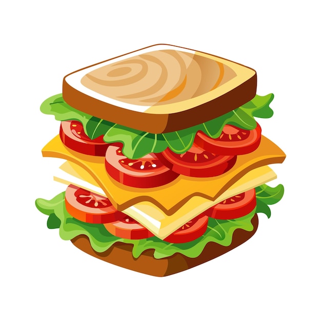 Concetto di illustrazione vettoriale Sandwich realistico
