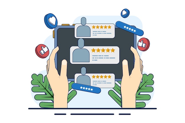 concetto di indicatori di soddisfazione del cliente per i prodotti o i servizi di opinione dei consumatori