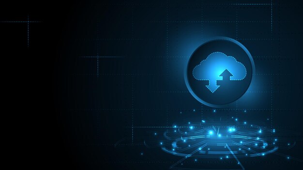 Concetto di innovazione dei servizi dati digitali di base della tecnologia di archiviazione del cloud computing