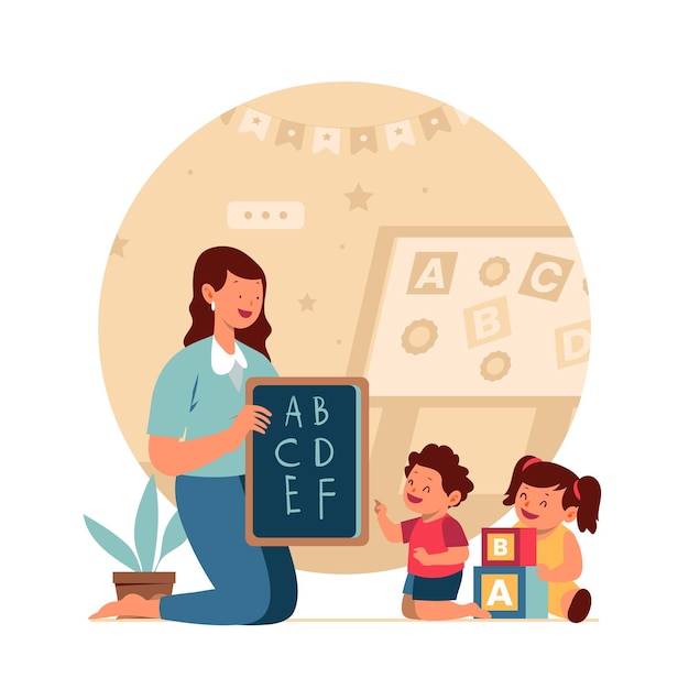 Concetto di insegnante di scuola materna