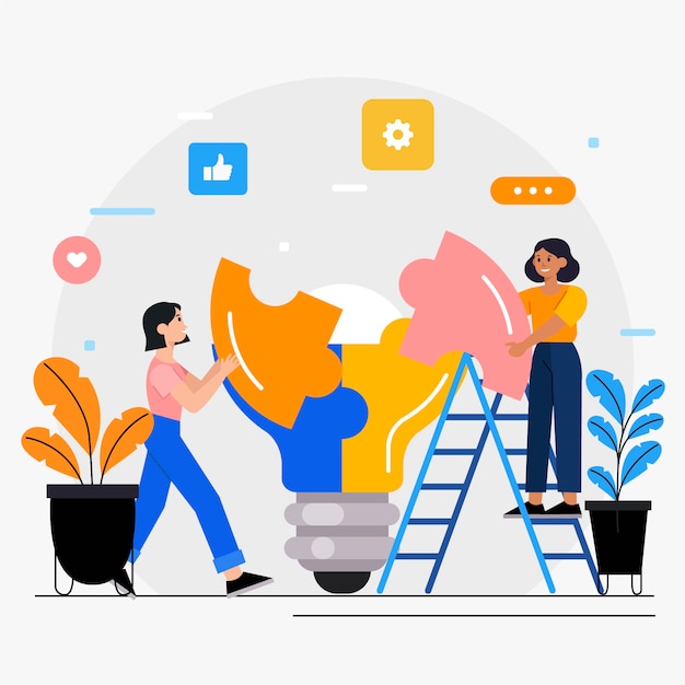 Concetto di lavoro di squadra design piatto disegnato a mano