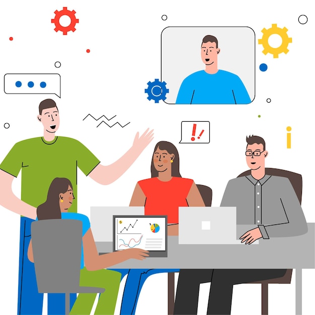 Concetto di lavoro di squadra disegnato a mano