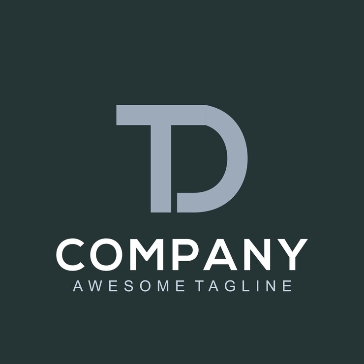Vettore concetto di linea del modello di progettazione del logo della lettera td