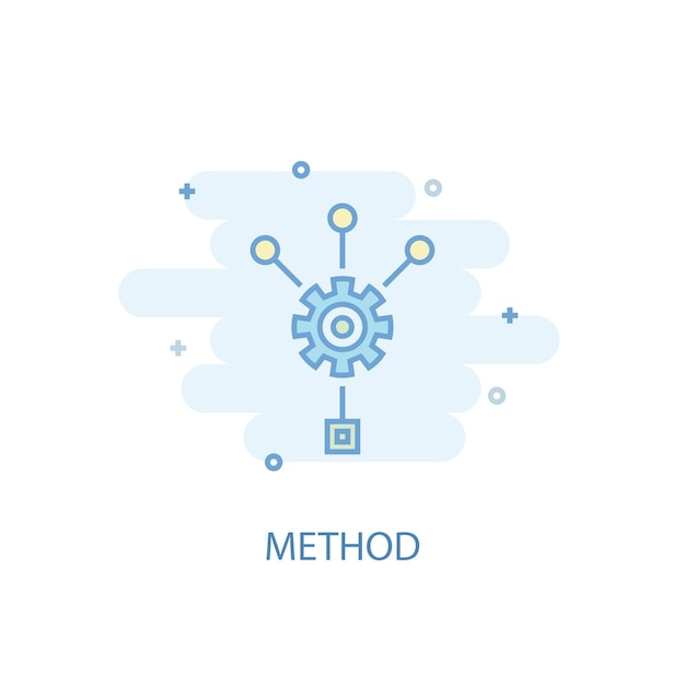 Concetto di linea di metodo. Icona della linea semplice, illustrazione colorata. simbolo del metodo design piatto. Può essere utilizzato per UI/UX
