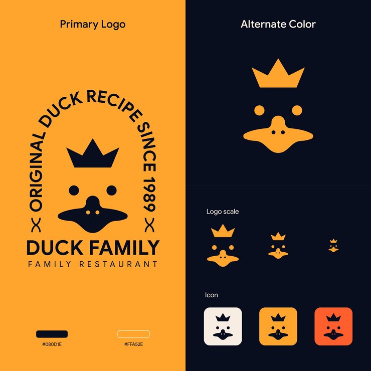 Vettore concetto di logo creativo semplice anatra