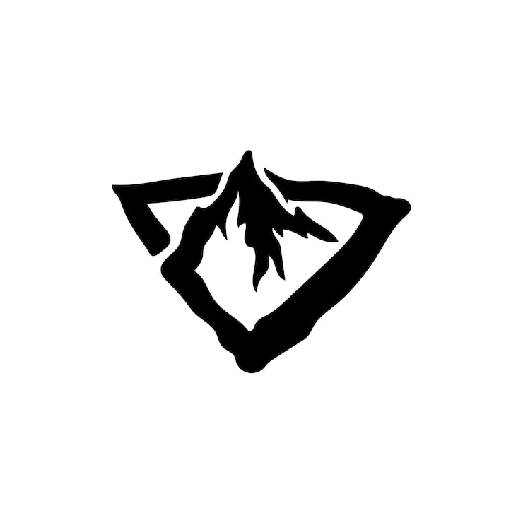 Vettore concetto di logo del punto di montagna nero himalaya. illustrazione vettoriale
