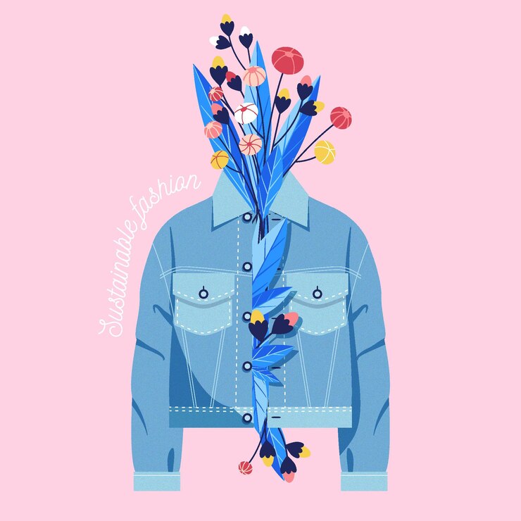 Vettore concetto di moda sostenibile disegnata a mano