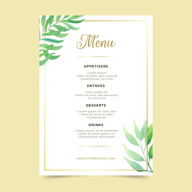 Concetto di modello di menu