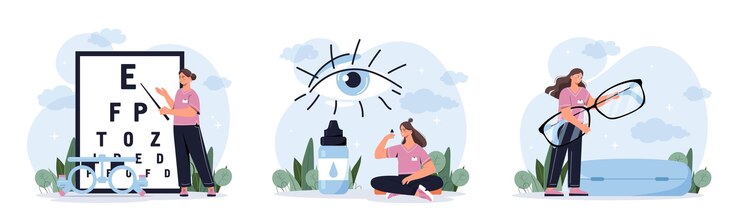 Vettore concetto di oftalmologia e medicina