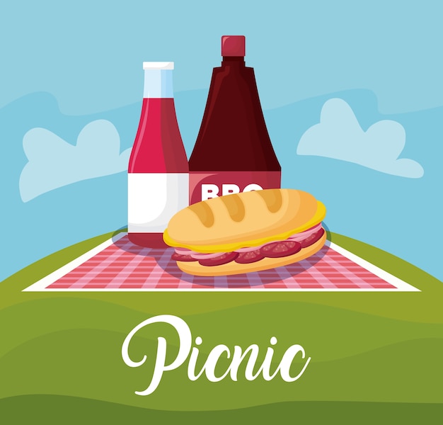 concetto di paesaggio di pic-nic