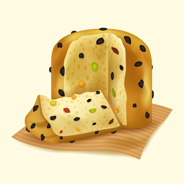 Concetto di panettone realistico