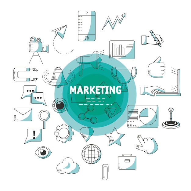 Concetto di pianificazione della strategia di marketing di linea
