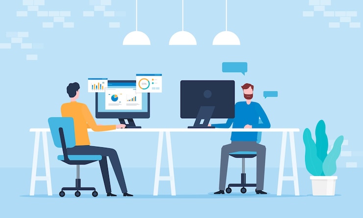 Vettore concetto di pianificazione webbusiness e lavoro di gruppo di uomini d'affari