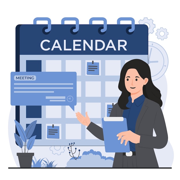 concetto di prenotazione di appuntamenti e programma efficiente di gestione del tempo sulla pianificazione aziendale del calendario