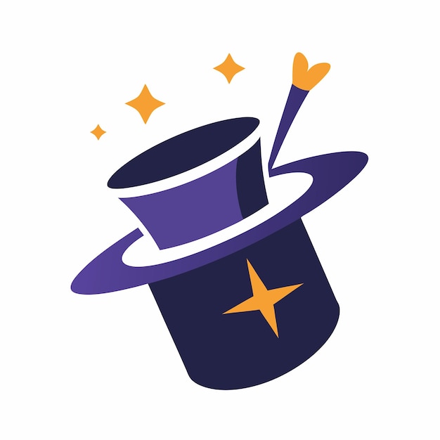 Concetto di progettazione del logo del cappello da mago